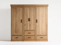 Armadio-Legno massello-192x61x210 cm-Rovere naturale-Stile rustico