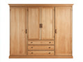 Armadio-Legno massello-206x63x216 cm-Rovere dorato-Stile classico