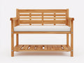 Panche da giardino - Legno-Tessuto - 132x54x86 cm - Naturale-Bianco - Moderno