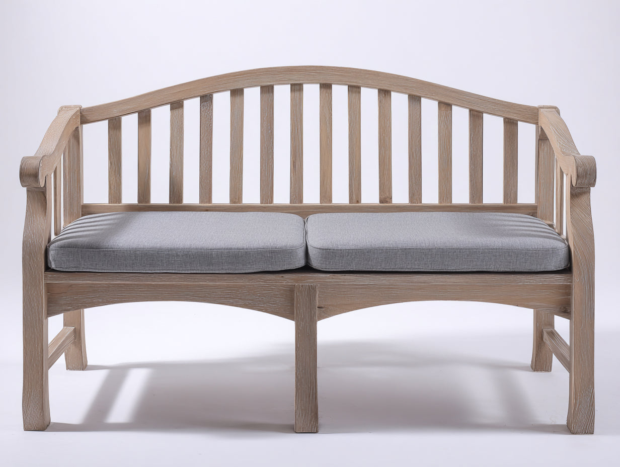 Panche da giardino - Legno-Tessuto - 153x59x90 cm - Rovere grigio-Grigio - Vintage