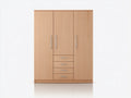 Armadio-Legno ingegnerizzato-146x58x202 cm-Faggio naturale-Stile moderno