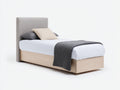 Letto singolo - Legno-Tessuto - 208x100x105 cm - Betulla naturale-Grigio chiaro - Stile minimalista