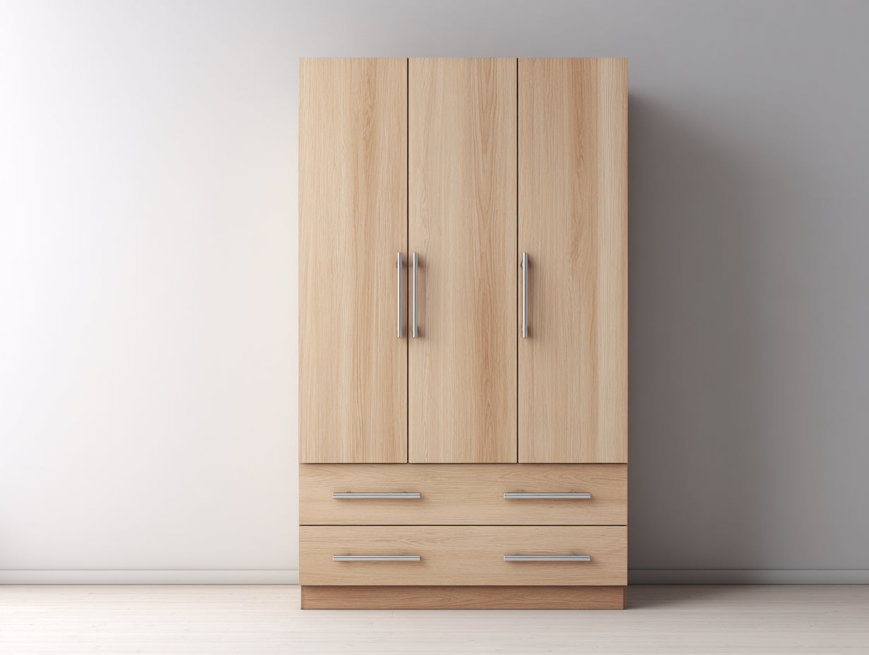 Armadio-Legno ingegnerizzato-128x56x198 cm-Rovere naturale-Stile moderno
