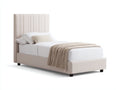 Letto singolo - Tessuto - 214x105x118 cm - Beige chiaro - Moderno con testiera verticale