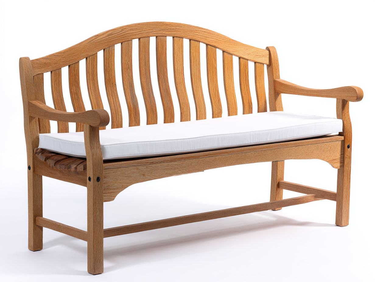 Panche da giardino - Legno-Tessuto - 155x58x90 cm - Naturale-Bianco - Country