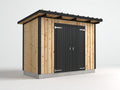 Casetta da giardino - Legno - 220x180x210 cm - Naturale-Nero - Deposito da esterno stile moderno
