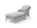 Lettino prendisole - Rattan-Tessuto - 190x75x90 cm - Grigio chiaro - Classico