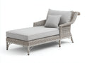 Lettino prendisole - Rattan-Tessuto - 195x78x92 cm - Grigio chiaro - Classico