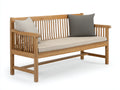 Panche da giardino - Legno-Tessuto - 160x61x89 cm - Naturale-Beige - Classico