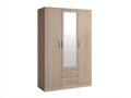 Armadio-Legno ingegnerizzato-Vetro-134x57x203 cm-Rovere tortora-Stile moderno