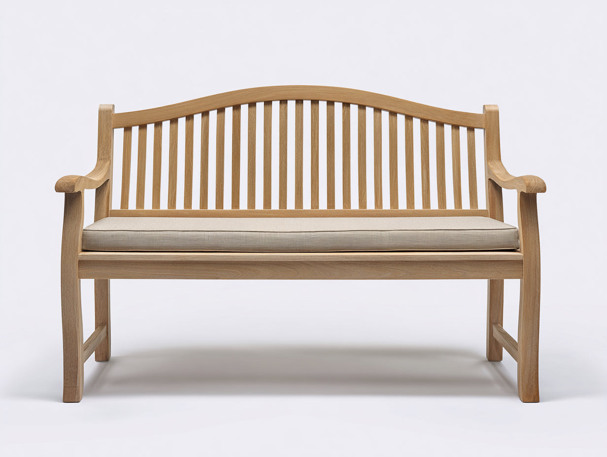 Panche da giardino - Legno-Tessuto - 150x58x91 cm - Naturale-Beige - Classico