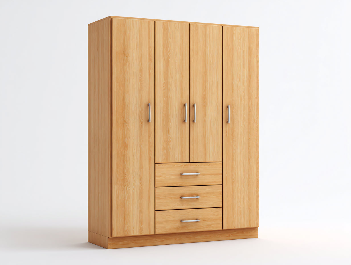Armadio-Legno ingegnerizzato-172x59x207 cm-Pino naturale-Stile moderno